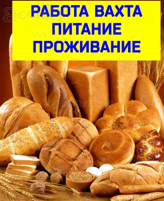 Рабочие ( муж, жен) на хлебзавод, вахта 30\45\60, без опыта, Москва и Московская область, питание+жилье, авансы, премии